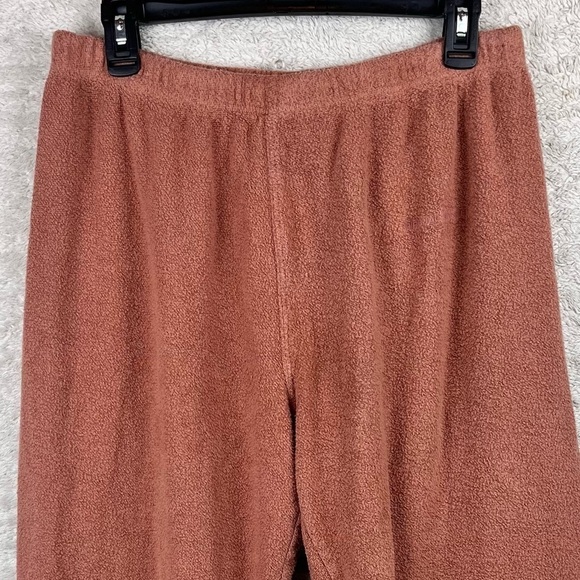SPIRITUAL GANGSTER Linen Terry Cloth Brown Wide Leg Crop Pull On Pants Sz Large - Picture 3 of 13